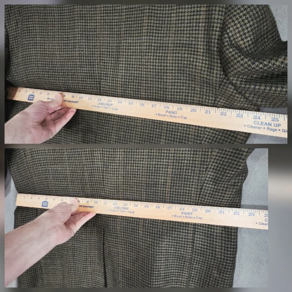 Vtg Nordstrom Sport Coat 44R Men Green Houndstooth 2 Button‎ Academia Preppy USA